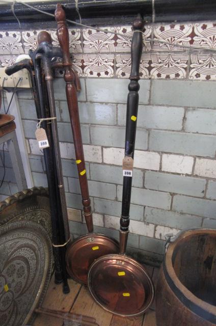 TWO COPPER BED WARMERS Image