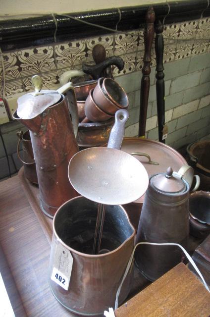 TRAY OF COPPER WARE Image