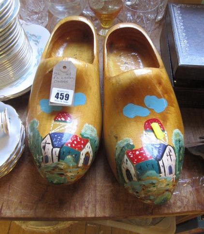 PAIR OF LARGE WOODEN CLOGS Image