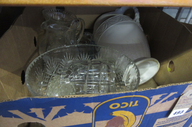 TWO BOXES OF MISCELLANEOUS CHINA AND GLASS Image