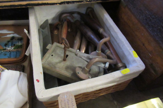 BOX OF BRASS DOOR HANDLES Image