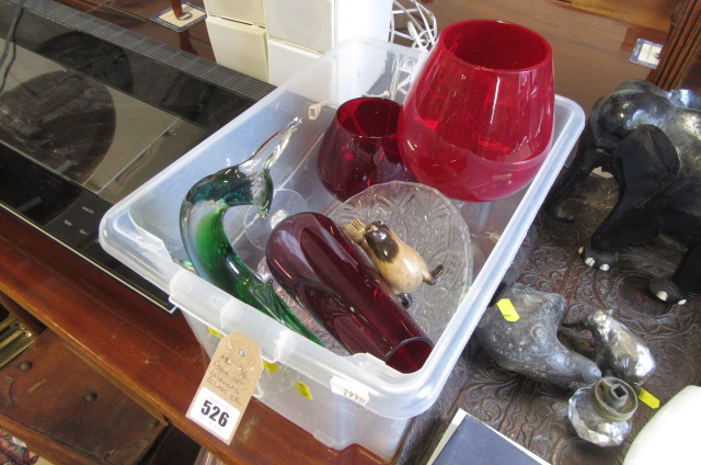 BOX OF COLOURED GLASS Image