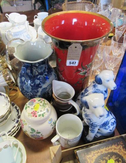 CHINESE VASE  STAFFORDSHIRE DOGS AND OTHER CERAMICS Image