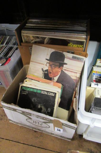 BOX OF LP RECORDS INCLUDING MONKEES Image