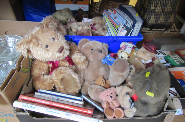 TWO BOXES OF TEDDIES AND BOOKS Image