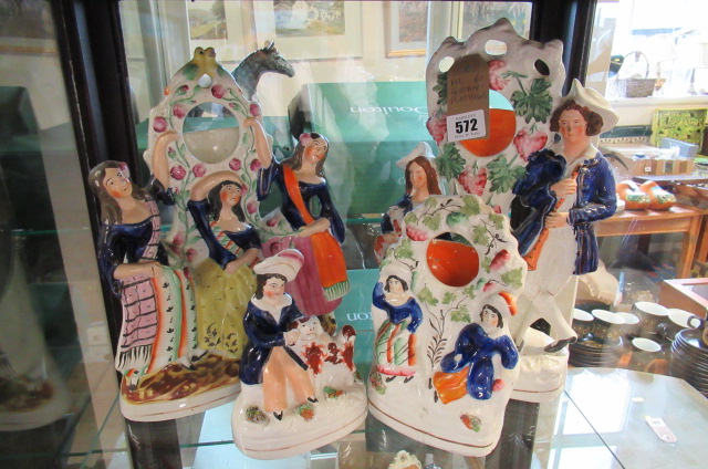 FOUR STAFFORDSHIRE FLAT BACK FIGURES Image