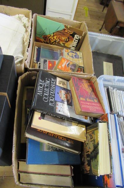 BOX OF BOOKS AND A BOX OF CDS Image