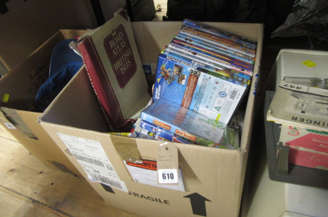 BOX OF BOOKS AND DVDS Image