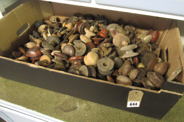 BOX OF WOODEN DOOR HANDLES Image