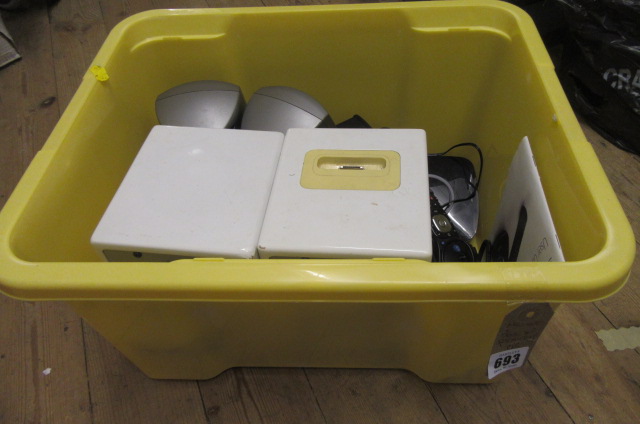 BOX OF SPEAKERS ETC Image