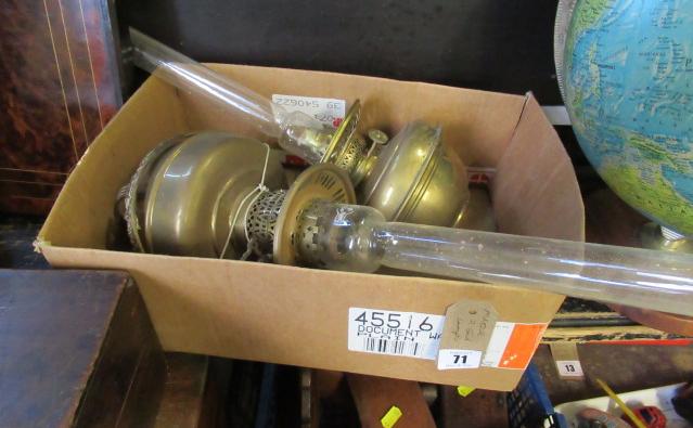 TWO BRASS OIL LAMPS Image