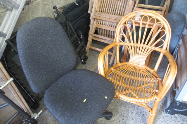 OFFICE CHAIR AND A BAMBOO CHAIR Image