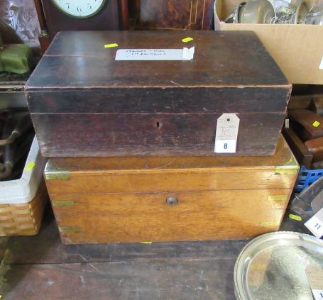 BRASS BOUND WRITING SLOPE AND ANOTHER BOX Image