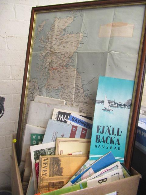 BOX OF VINTAGE EUROPEAN HOLIDAY GUIDES AND A RAILWAY MAP Image