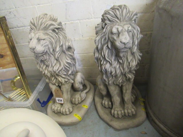 PAIR OF COMPOSITE LIONS Image