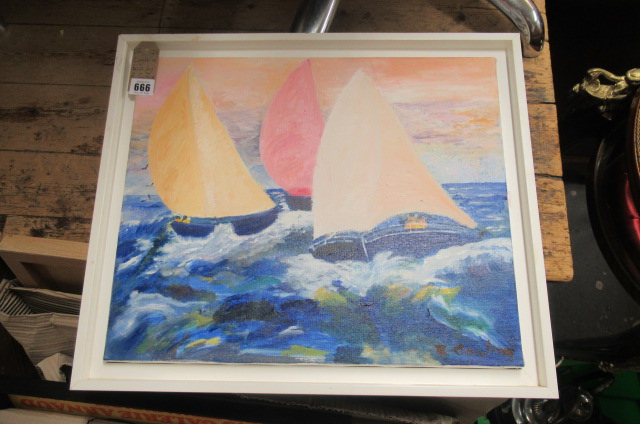 ACRYLIC OF BOATS BY R COULING Image