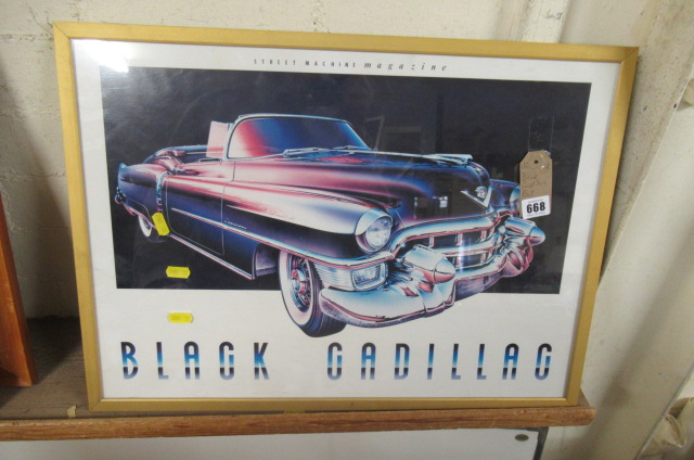 BLACK AND WHITE CADILLAC PRINT Image