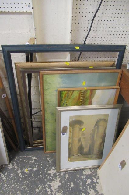 THREE PICTURE FRAMES AND A QUANTITY OF PRINTS ETC Image