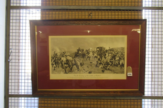FRAMED PRINT ON THE EVENING OF THE BATTLE OF WATERLOO Image