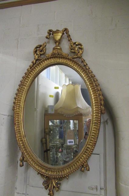 DECORATIVE GILT FRAMED OVAL MIRROR Image