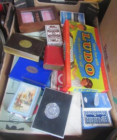 BOX OF PLAYING CARDS AND GAMES Image
