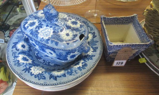 BLUE AND WHITE CHINA INCLUDING ZEBRA PATTERN PLATES Image