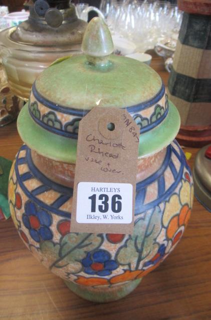 CHARLOTTE RHEAD VASE AND COVER Image