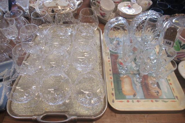 QUANTITY OF CUT GLASS INCLUDING BRANDY GLASSES Image