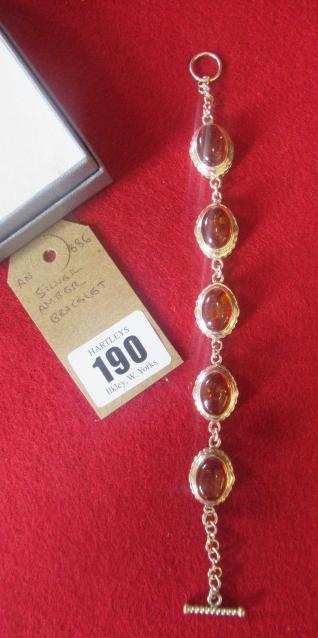 SILVER AND AMBER BRACELET Image