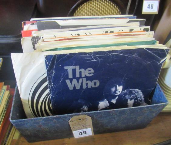 COLLECTION OF 45 RPM RECORDS INCLUDING BLACK SABBATH AND THE BEATLES Image