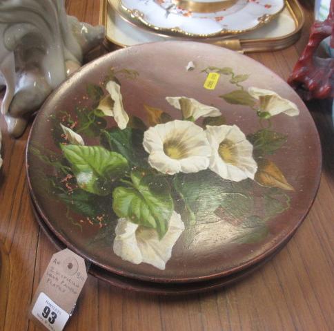 TWO VICTORIAN HAND PAINTED PLATES Image