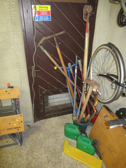 BUCKET OF TOOLS AND PETROL CANS ETC Image