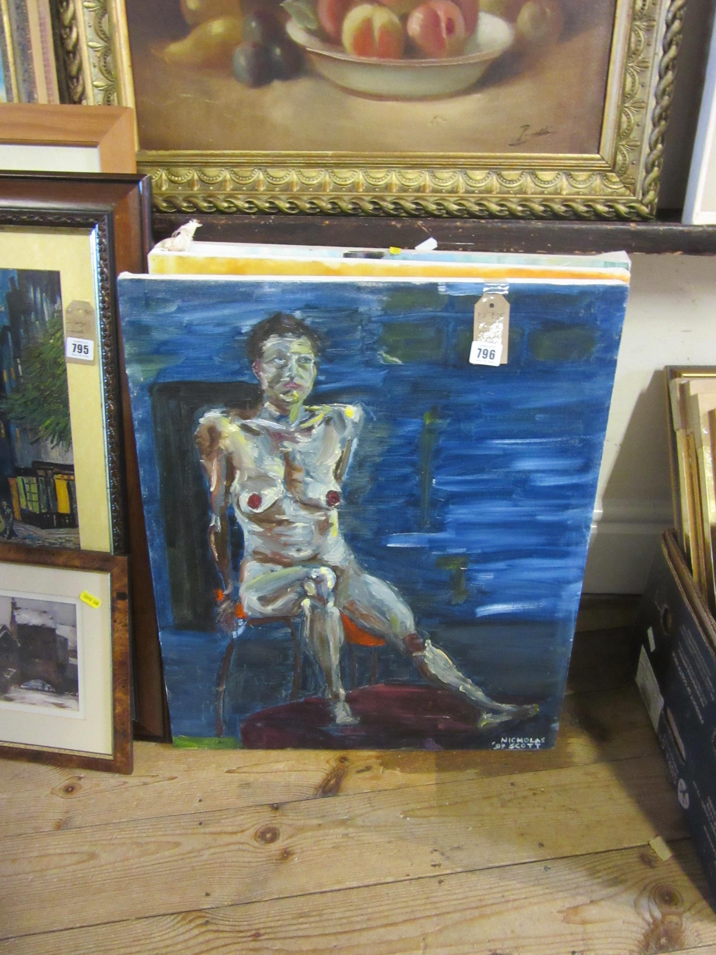THREE NUDE OILS ON CANVAS Image