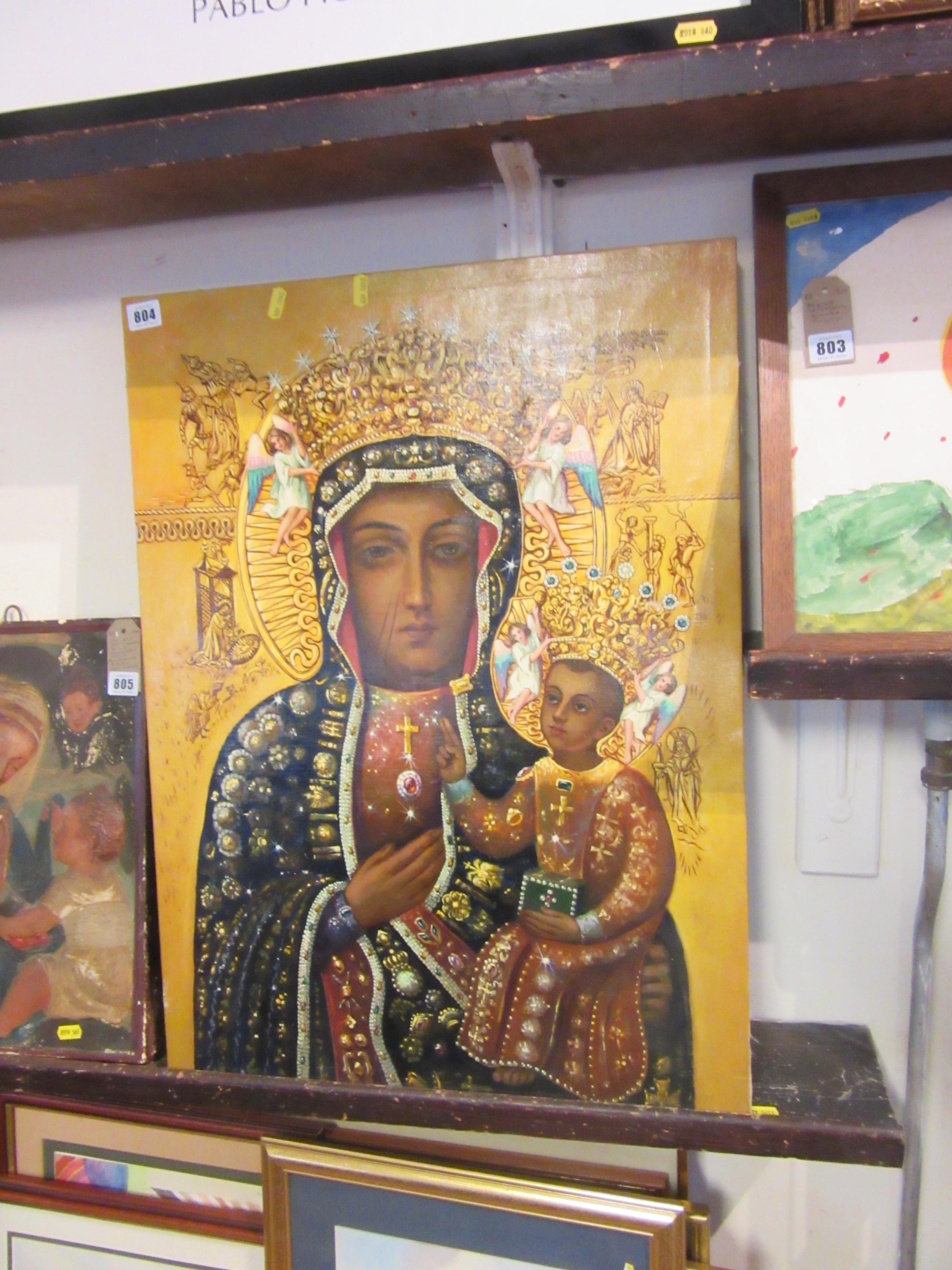 VIRGIN MARY OIL ON CANVAS Image