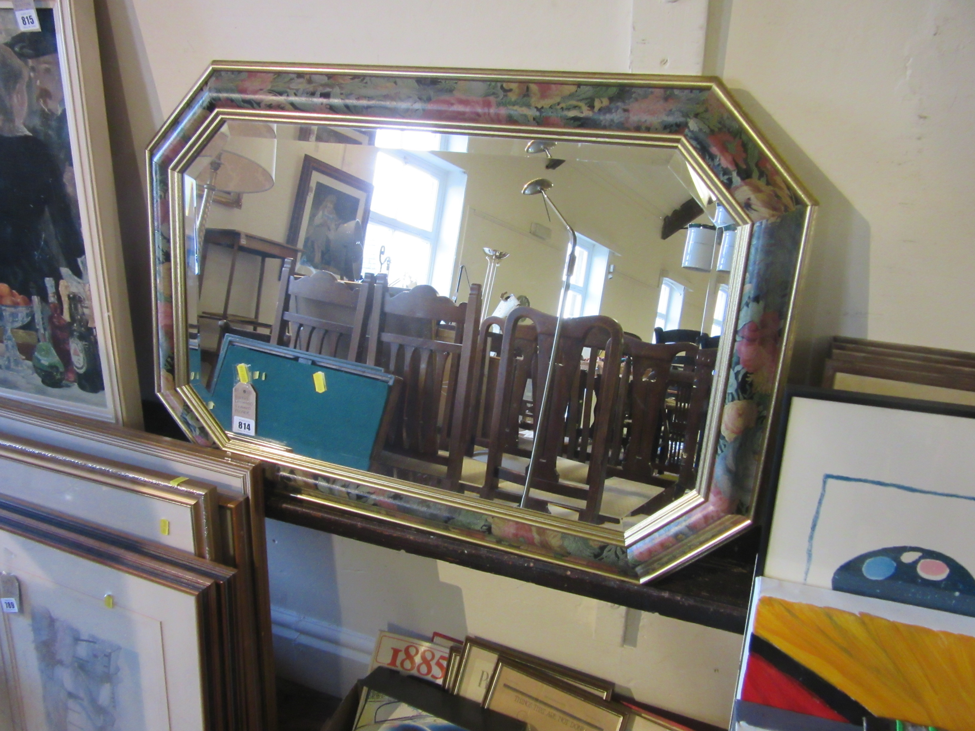 FLORAL DECORATED FRAMED MIRROR Image