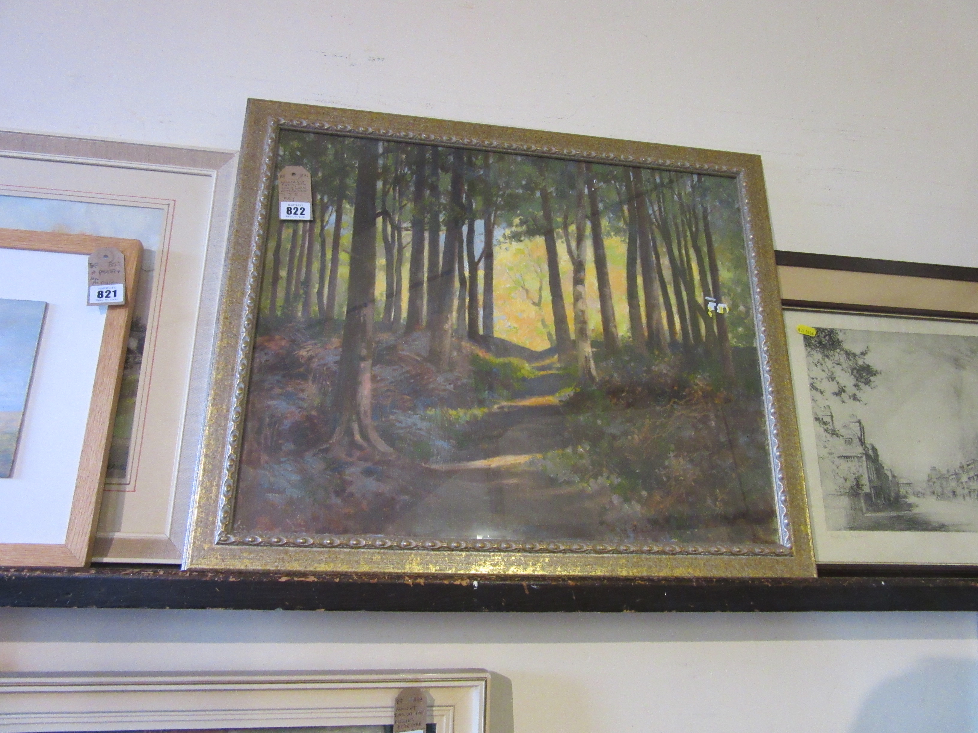 WOODLAND PATH OIL ON BOARD ATTRIBUTED TO J E KEY Image