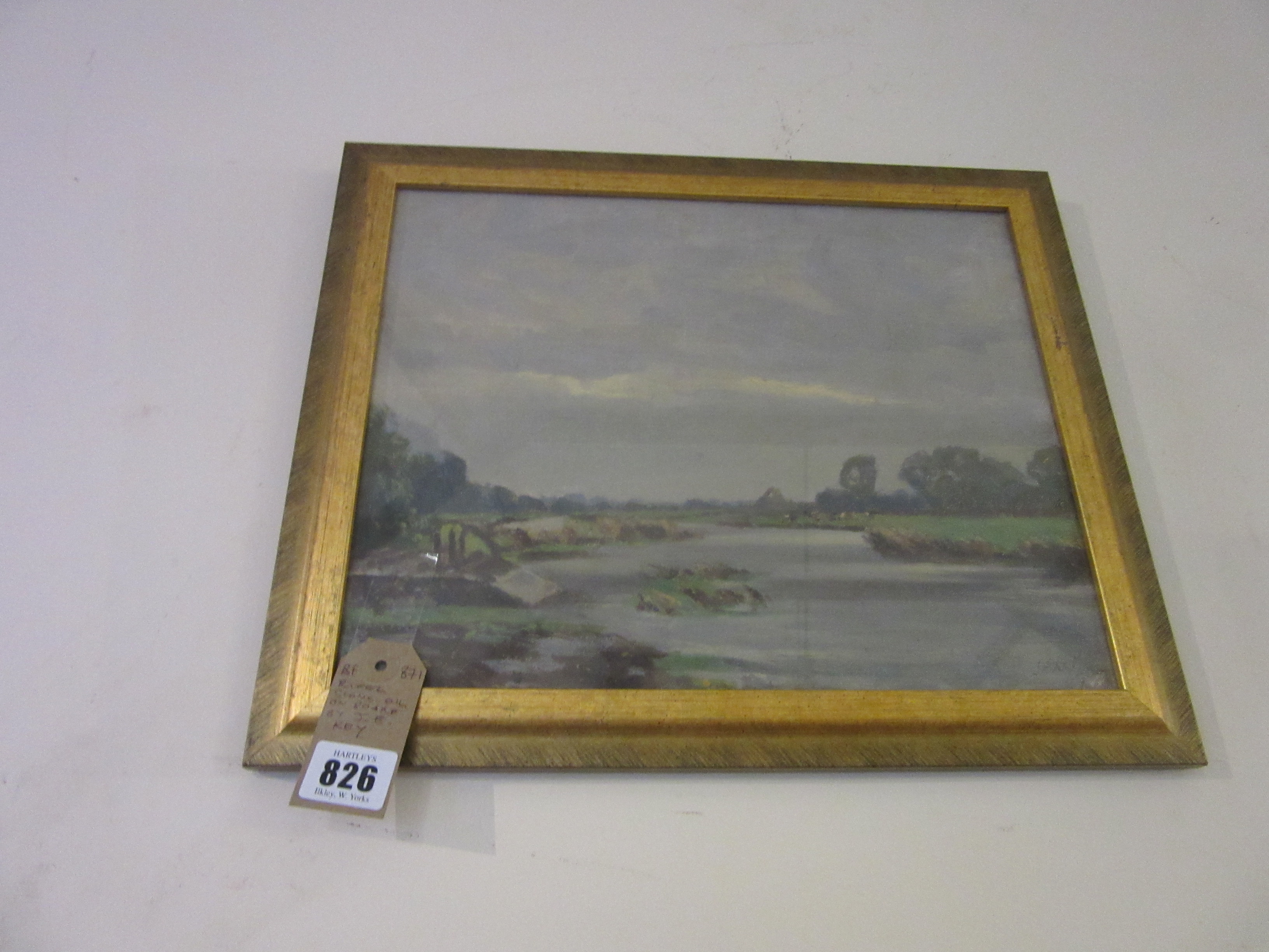 RIVER SCENE OIL ON BOARD BY J E KEY Image