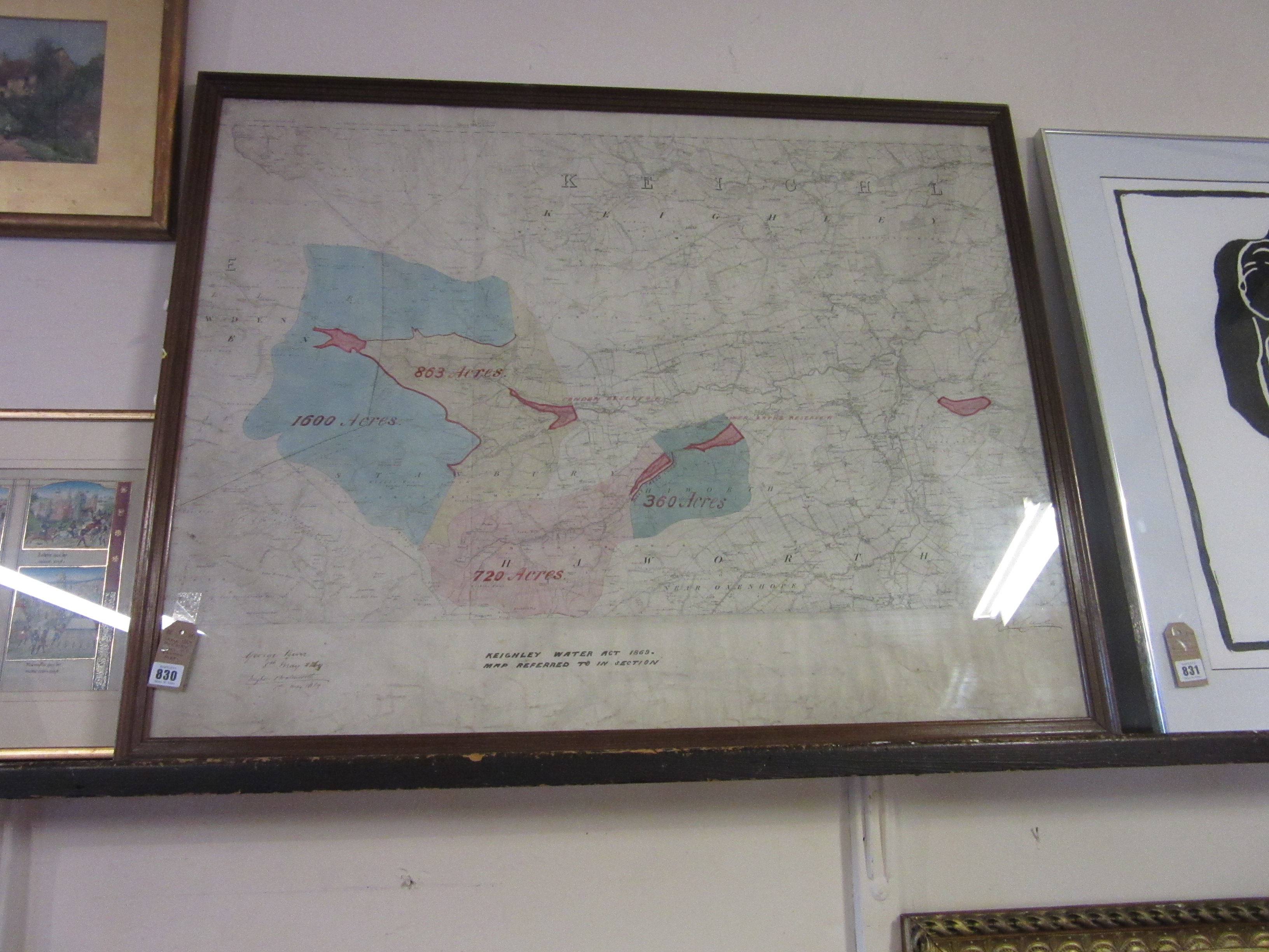 LARGE 1869 KEIGHLEY WATER ACT MAP - SIGNED Image
