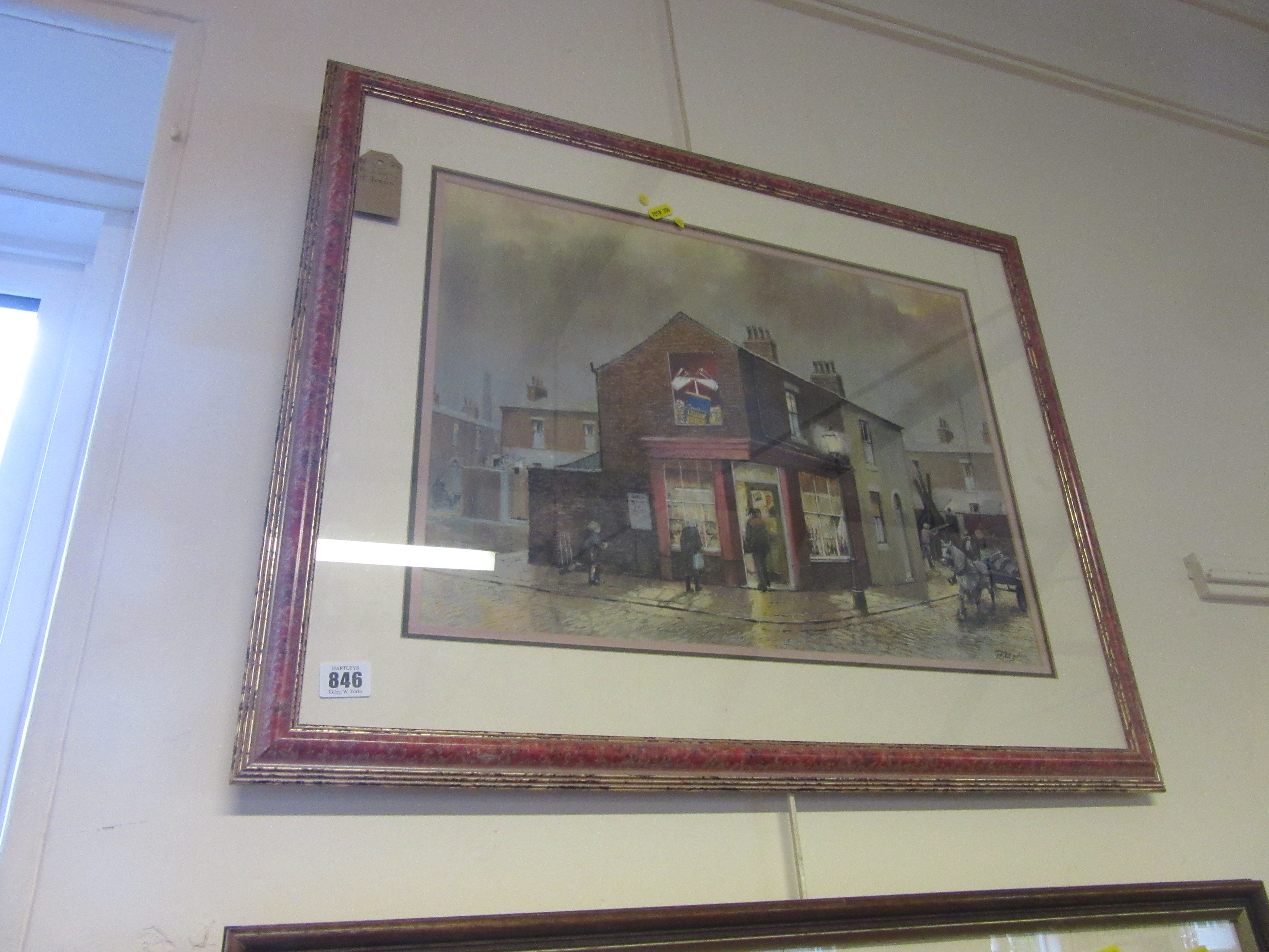 T BROWN, NORTHERN STREET SCENE, PASTEL, SIGNED Image