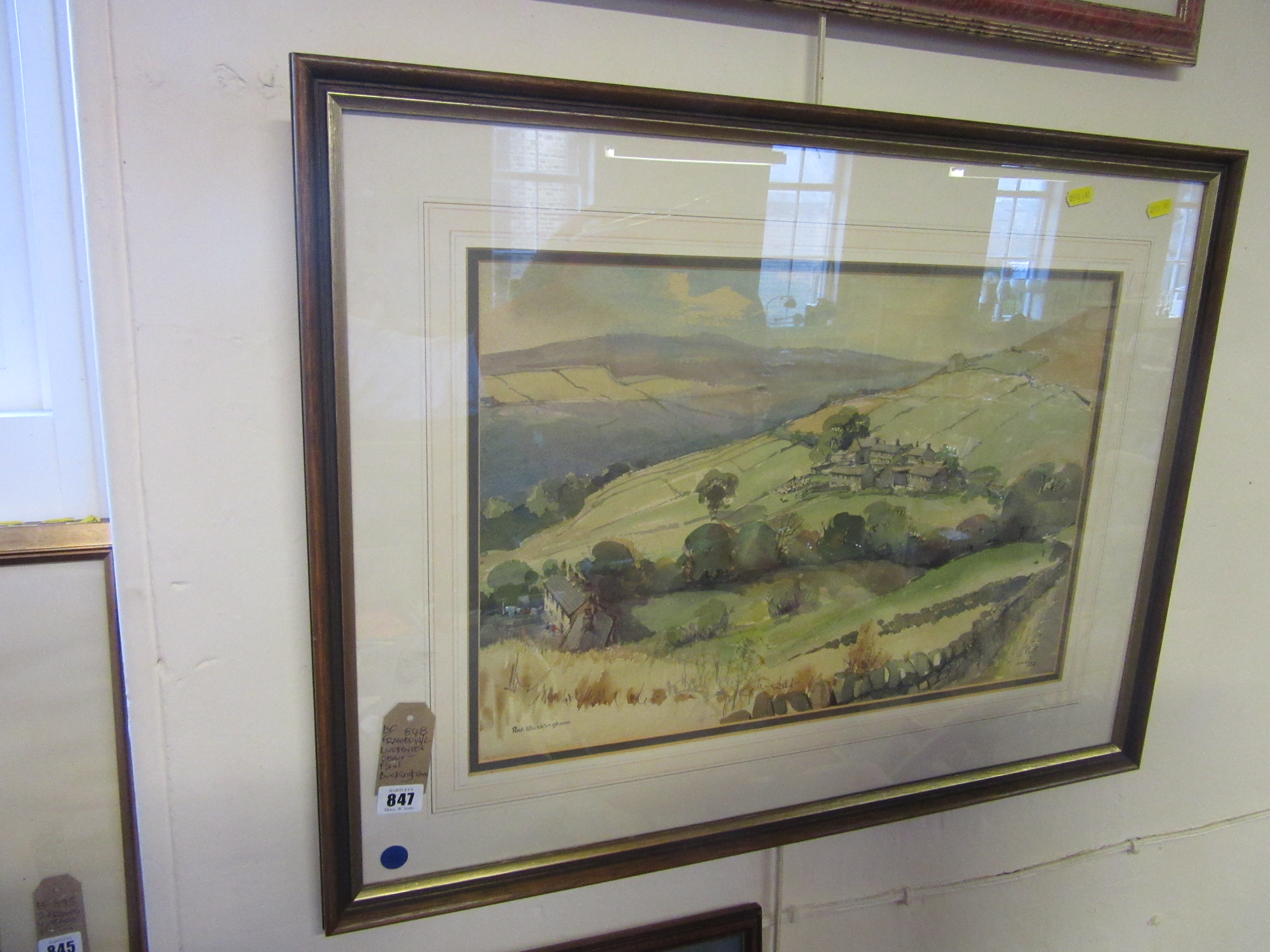 FRAMED WATERCOLOUR OF LUDDENDEN DEAN BY PAUL BUCKINGHAM Image