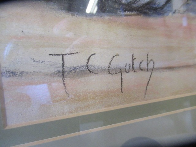 DRAWING SIGNED T C GOTCH AND AN UNFRAMED WATERCOLOUR Image