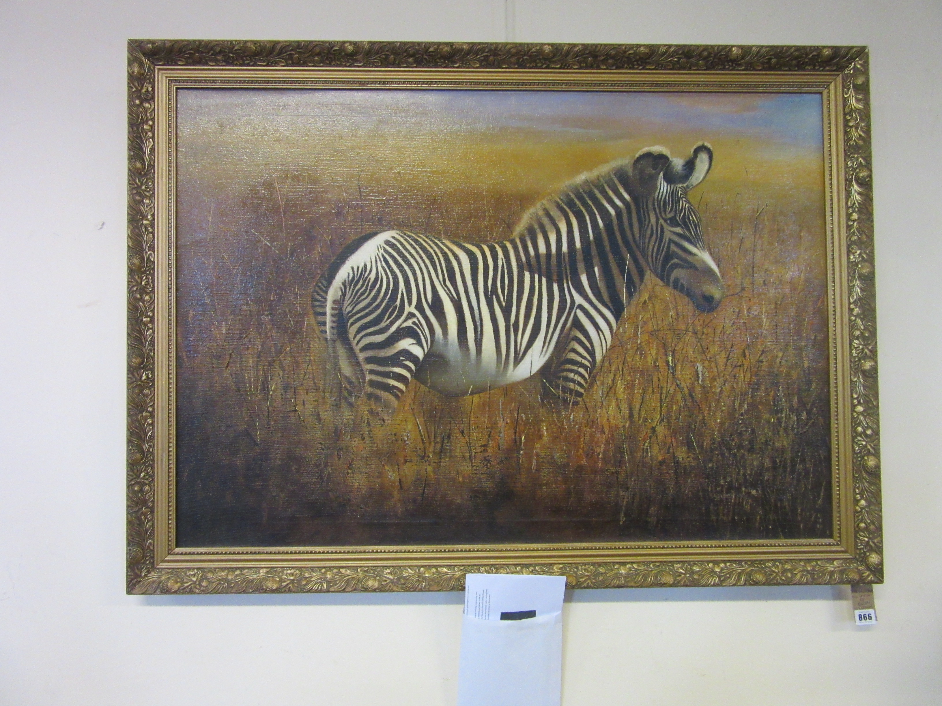 LARGE ZEBRA OIL PAINTING BY BRIAN NEEDHAM Image