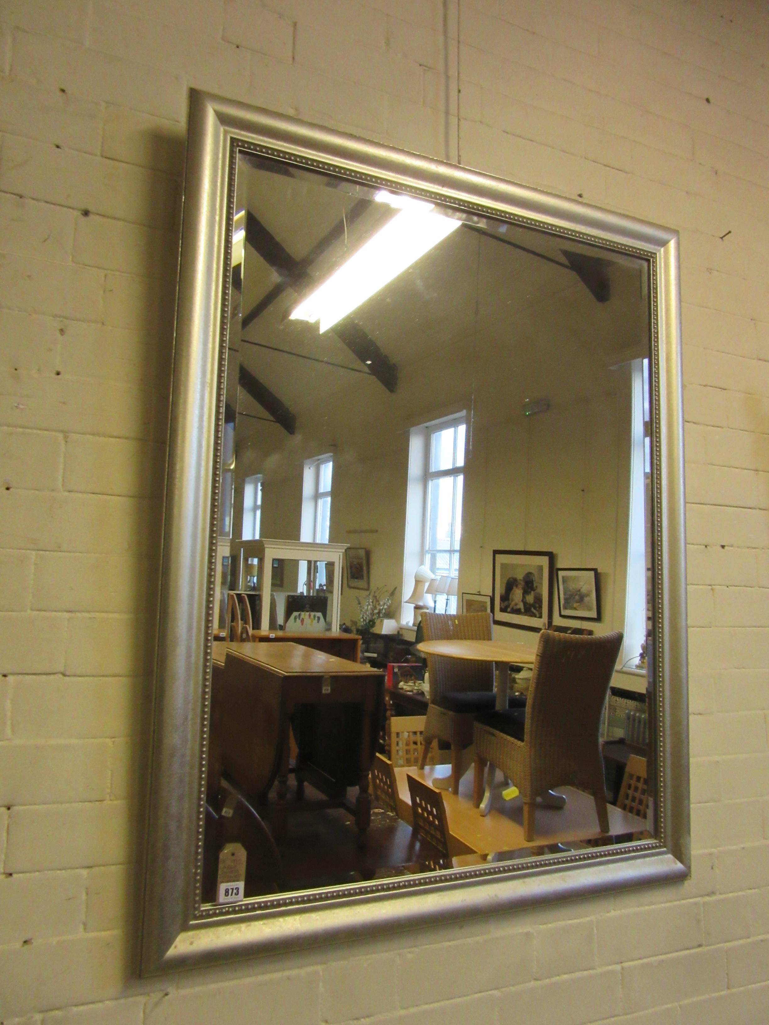 LARGE SILVER FRAMED MIRROR Image