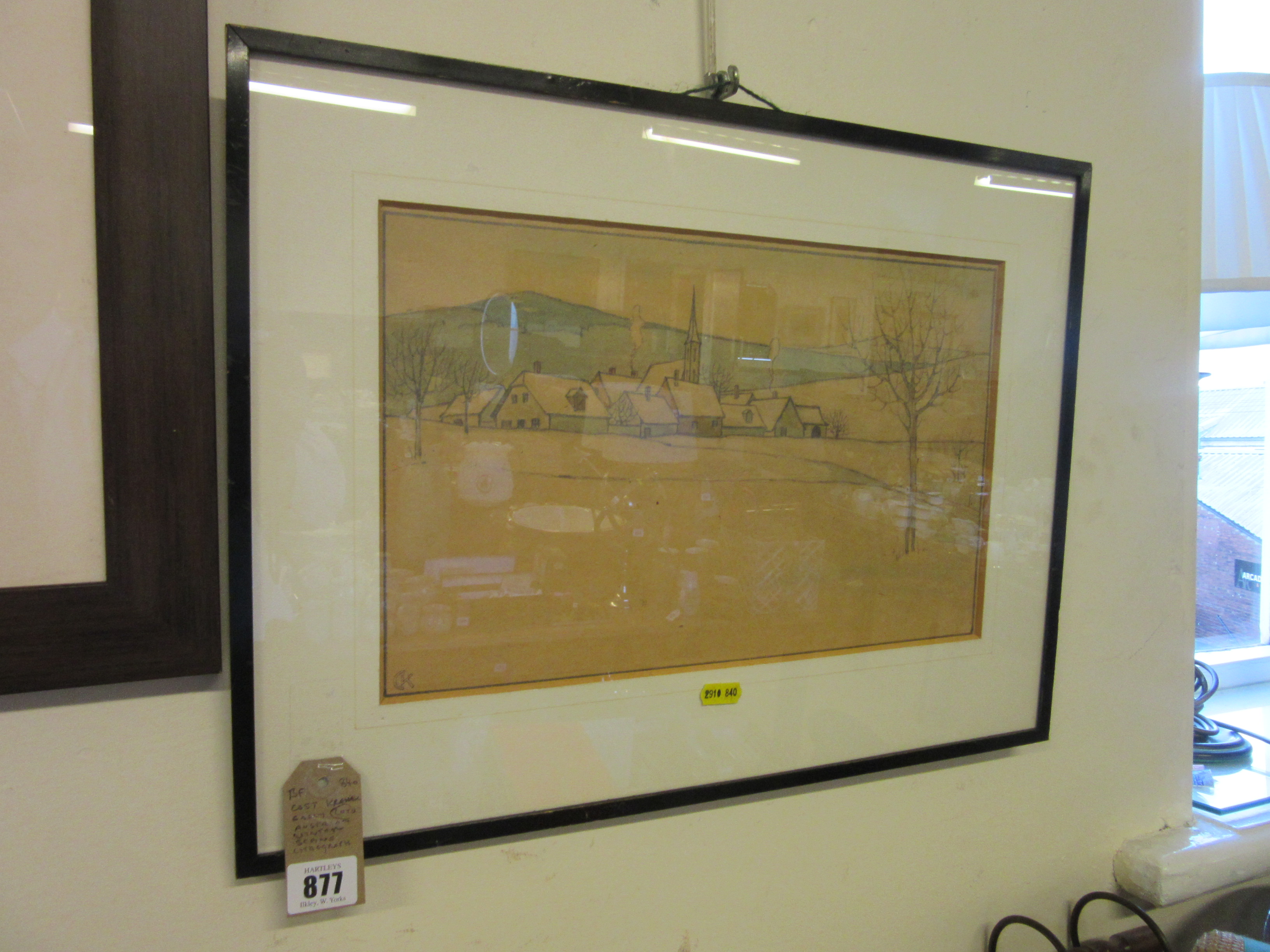 CARL KRENEK EARLY 20TH CENTURY AUSTRIAN WINTER SCENE LITHOGRAPH Image