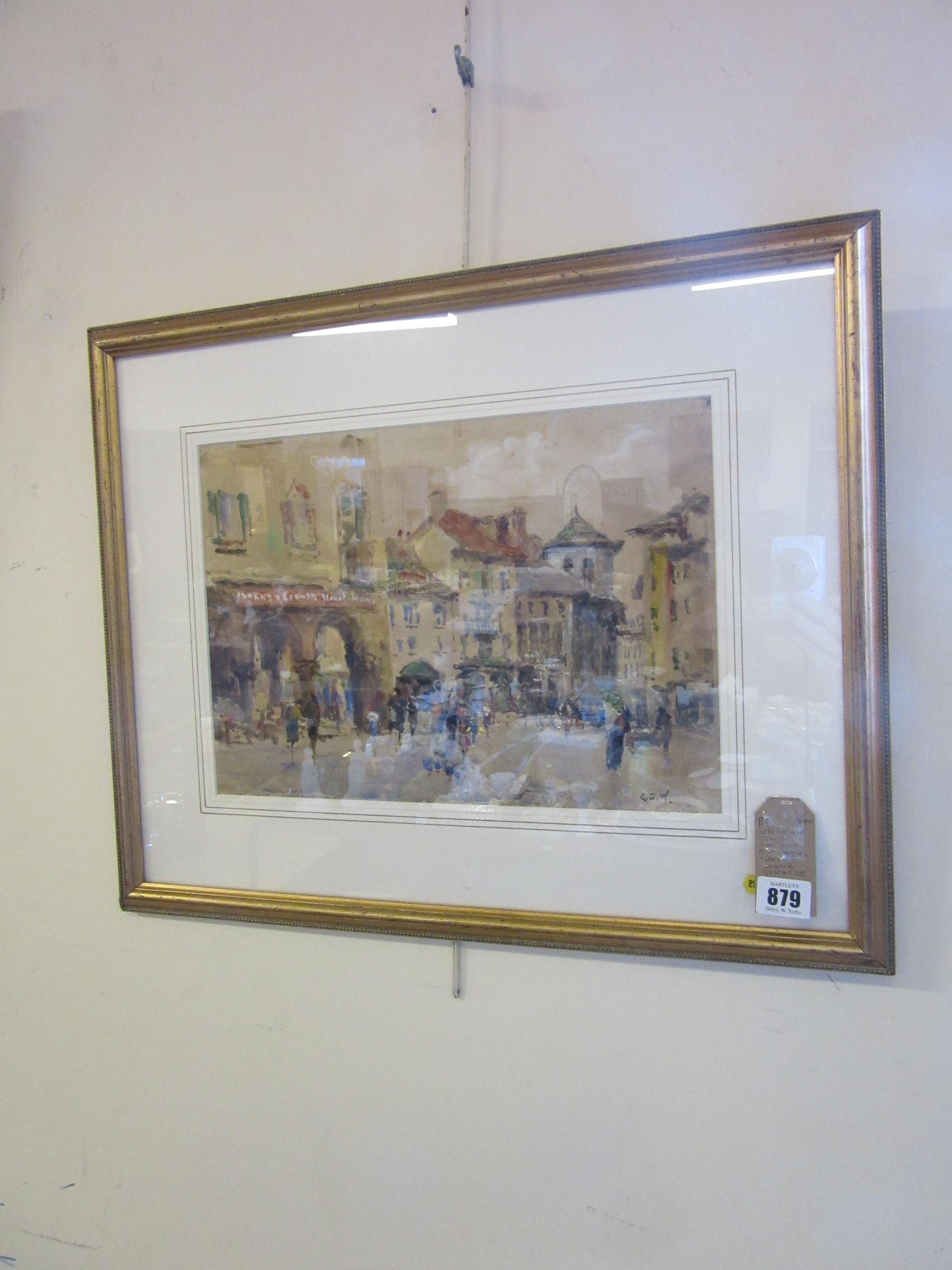 CHARLES JOHN WATSON CONTINENTAL STREET SCENE GOUACHE Image