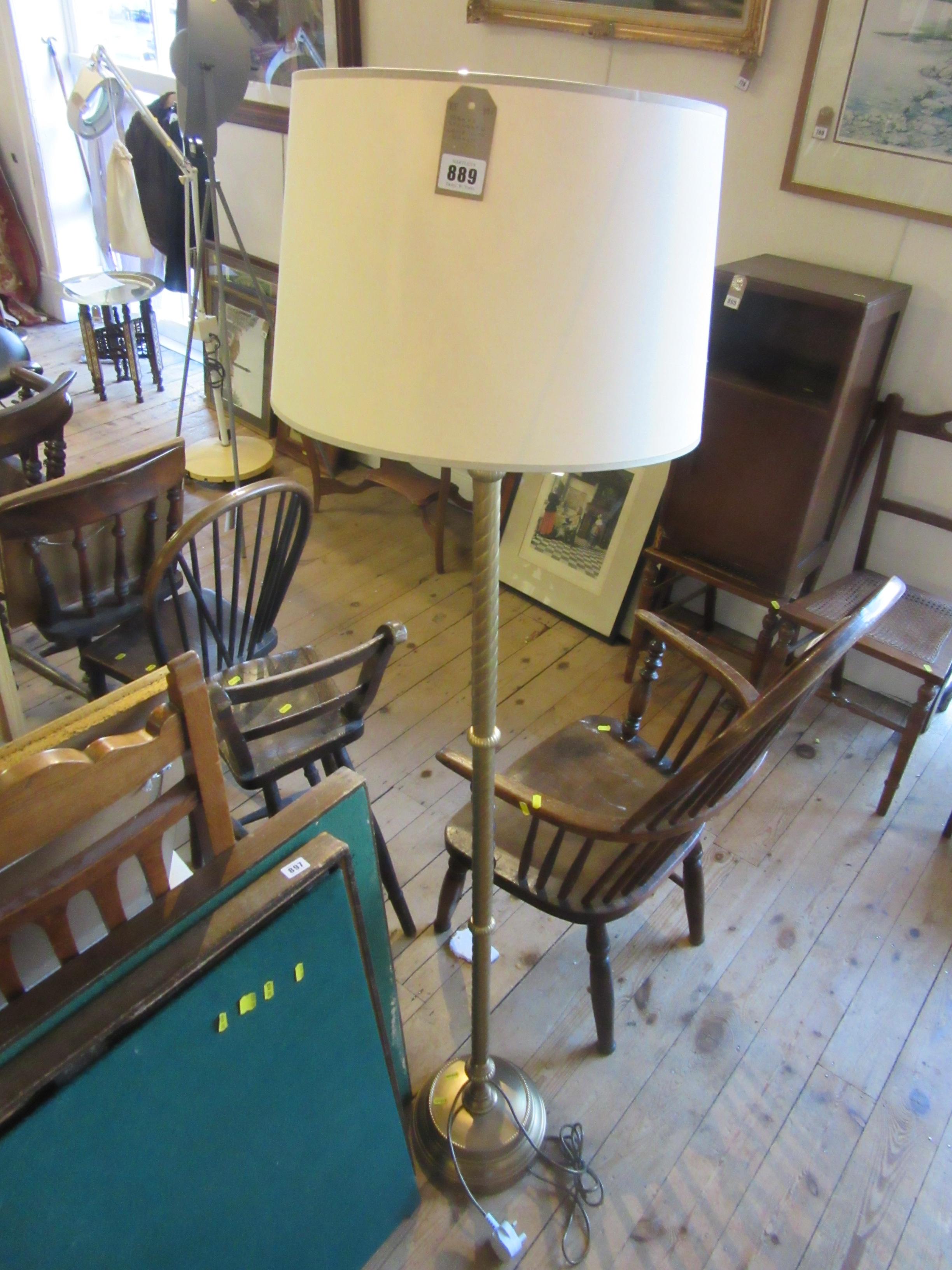 BRASS STANDARD LAMP WITH SHADE Image