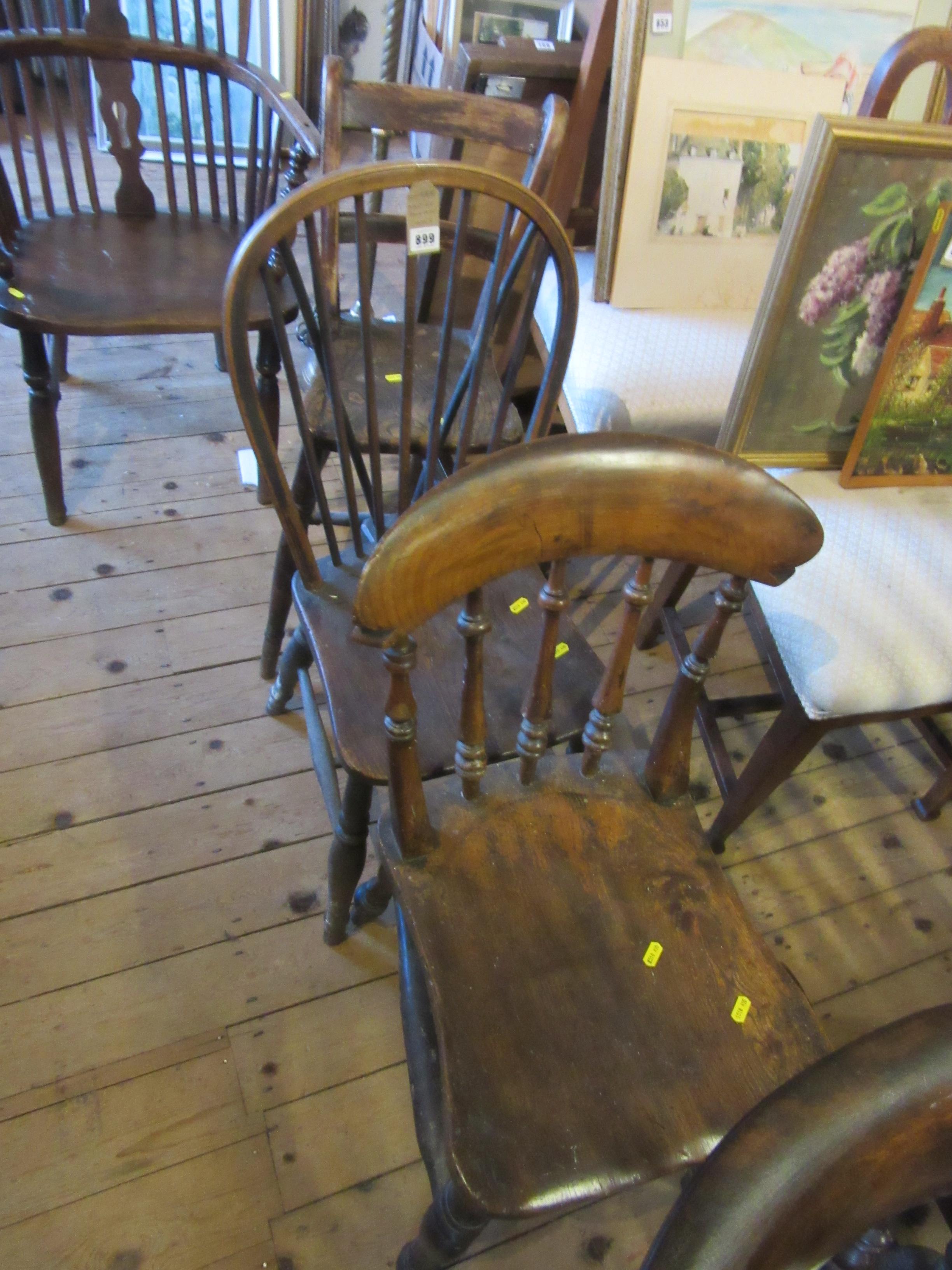 THREE ANTIQUE FARMHOUSE CHAIRS Image