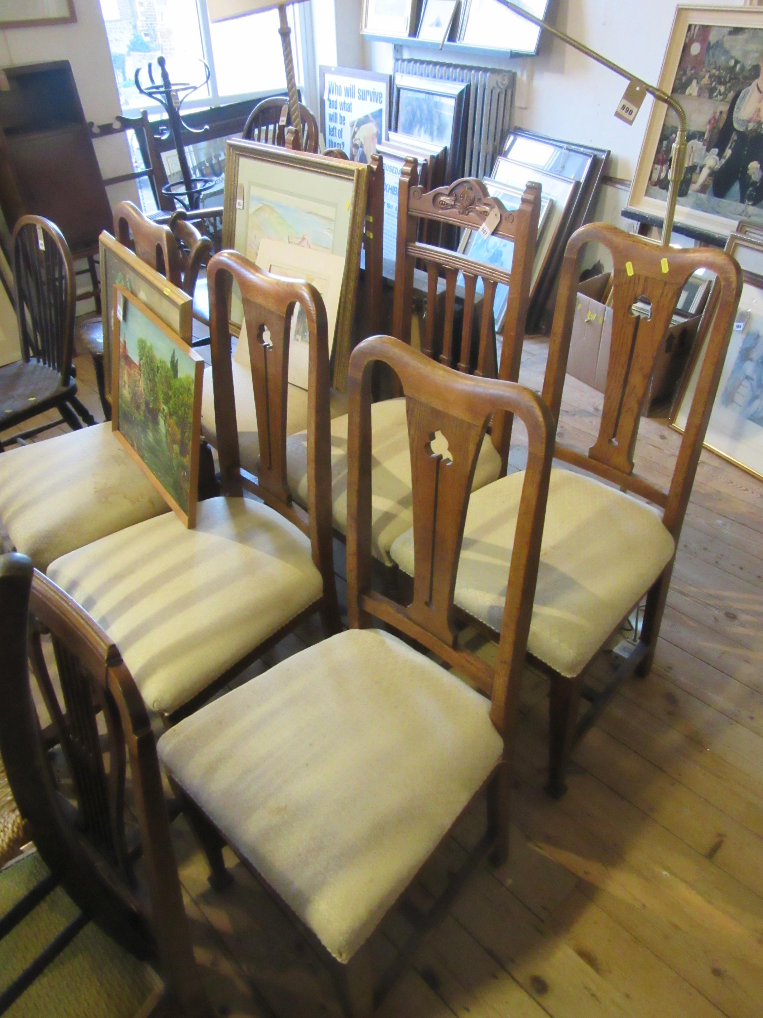 SIX OAK DINING CHAIRS Image
