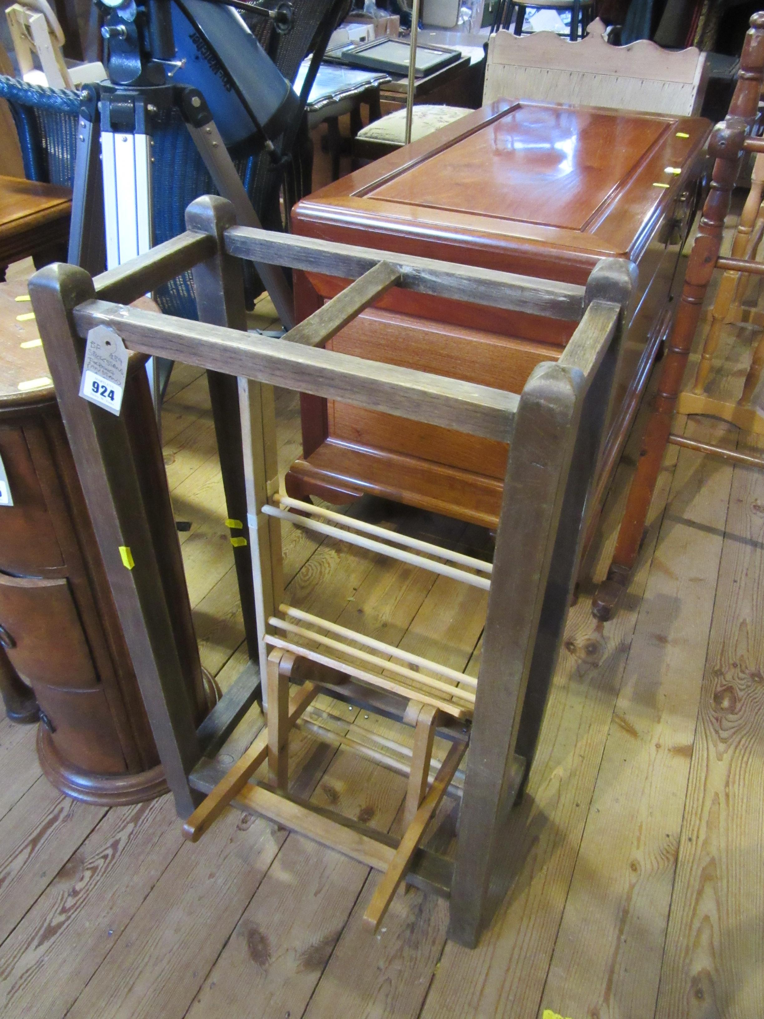 STICK STAND, FOLDING PAN STAND AND A TOY CLOTHES HORSE Image