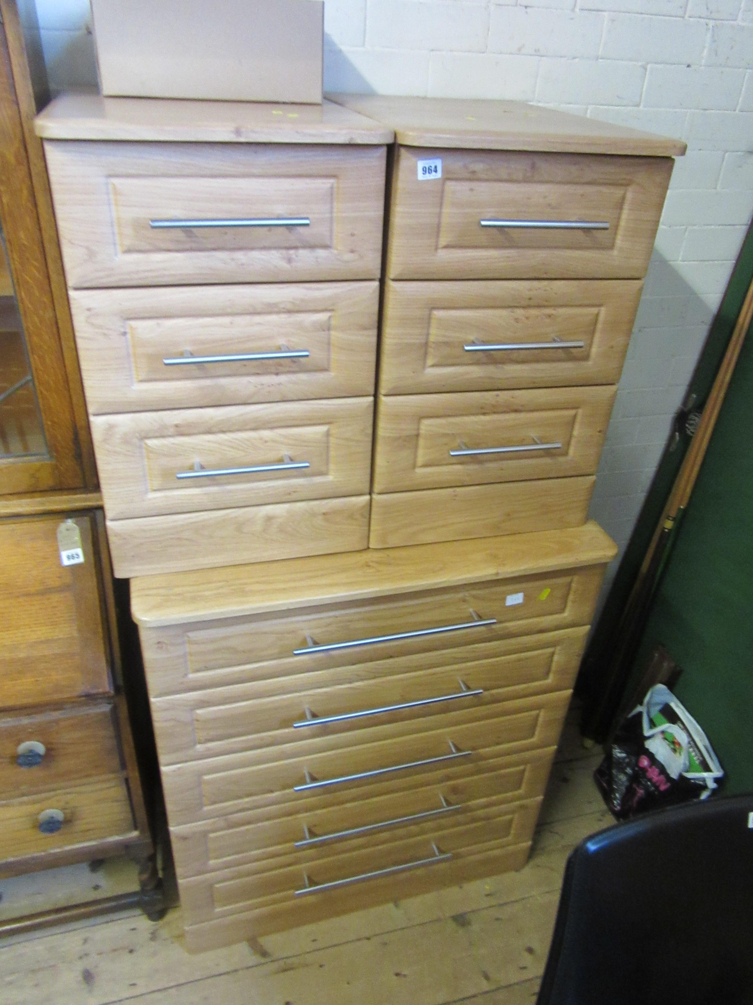 FIVE DRAWER CHEST WITH MATCHING BEDSIDES Image